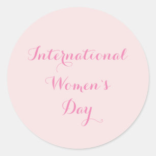 International Women`s Day Blush Pink Classic Round Sticker