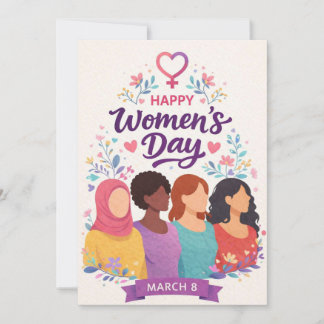 International Women’s Day Modern Elegant Stron Holiday Card