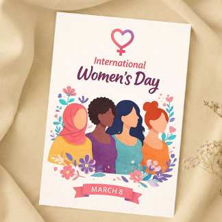 International Women’s Day Modern Elegant Strong Holiday Card