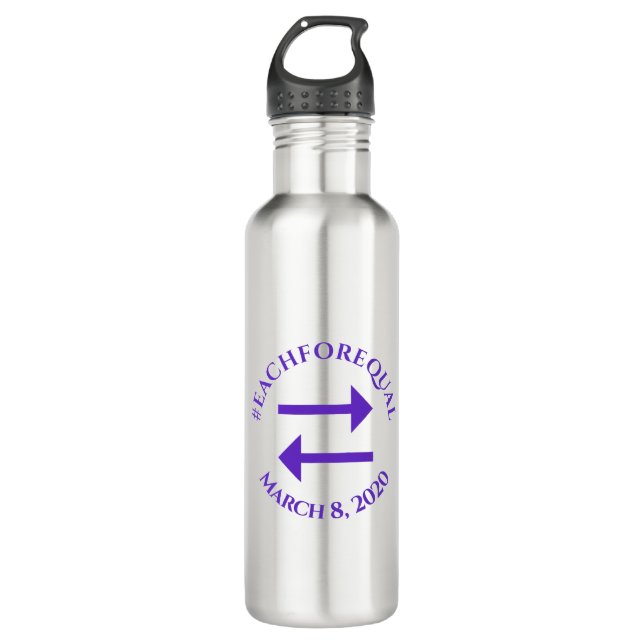 International Women's Day 2020 Equality Pose Logo 710 Ml Water Bottle (Front)