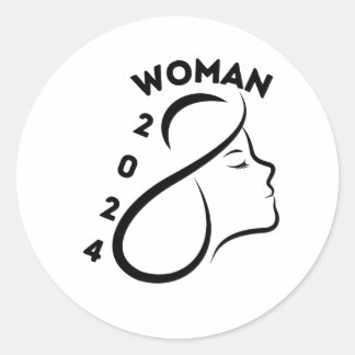 international women's day 2024 classic round sticker