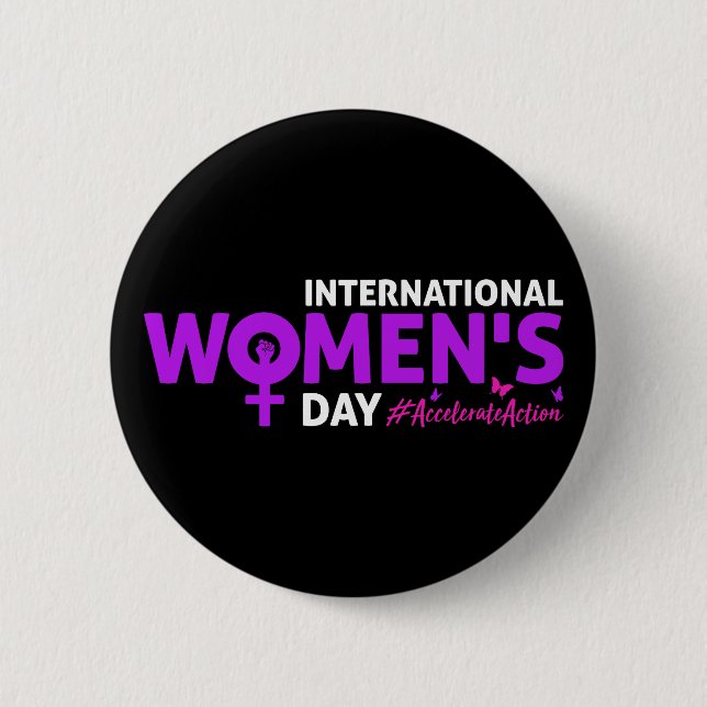 International Women's Day 2025 Accelerate Action 2 Inch Round Button (Front)