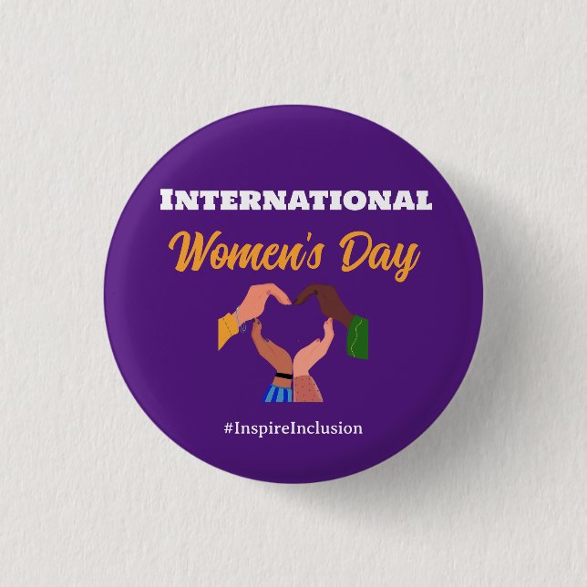  International Women's Day 2025 inclusion feminist 1 Inch Round Button (Front)