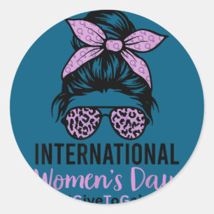 International women's day 2026 8 march iwd give to classic round sticker