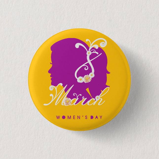 international women's day 8 march 2025 1 inch round button (Front)