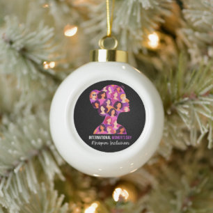 International Women's Day 8 March Ceramic Ball Christmas Ornament