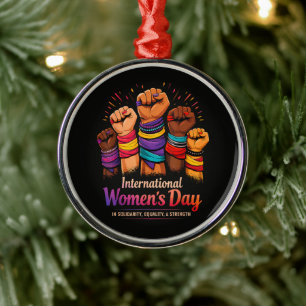 International Women's Day 8 March Metal Ornament