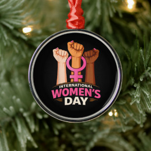 International Women's Day 8 March Metal Ornament