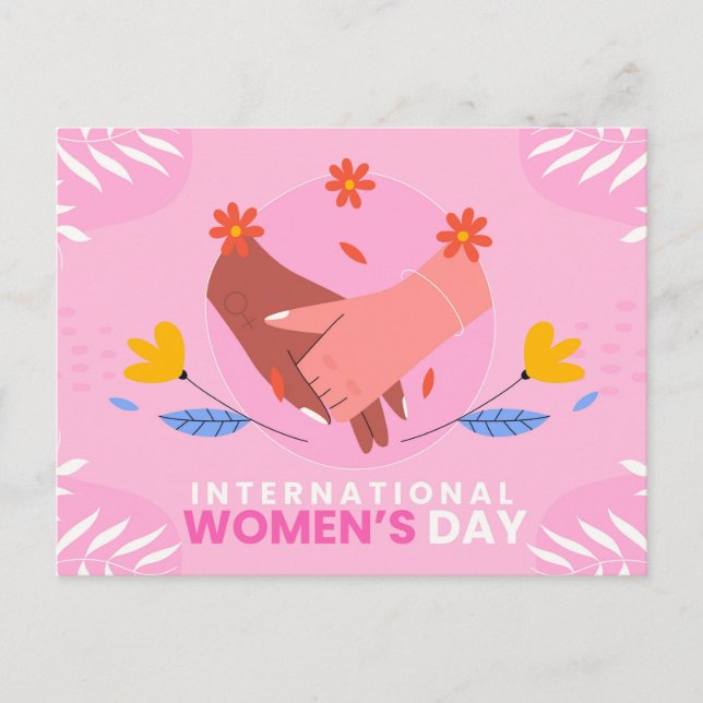 International Women's Day 8 march pink cute  Postcard (Front)