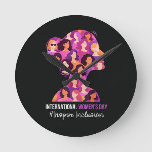 International Women's Day 8 March  Round Clock