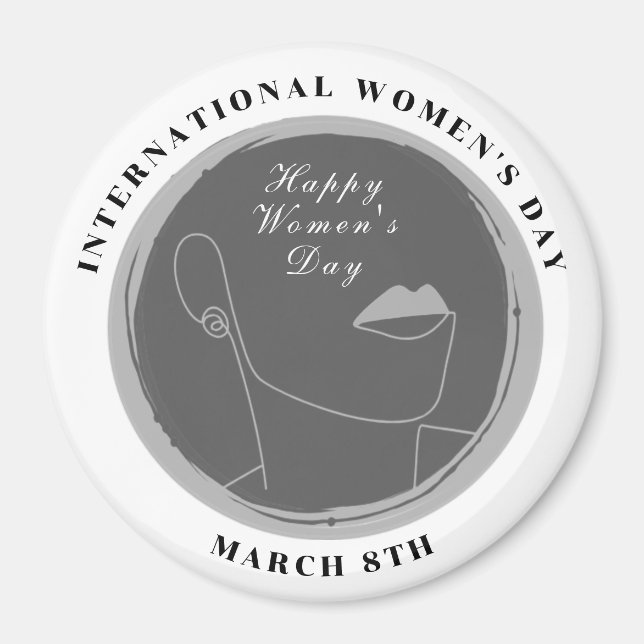 International Women's Day 8th March Colourful Magnet (Front)