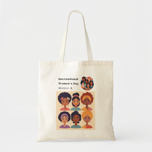 International Women's Day 8th March Illustrated Tote Bag (Front)