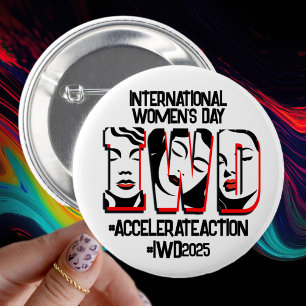 International Women's Day   Accelerate Action 2 Inch Round Button