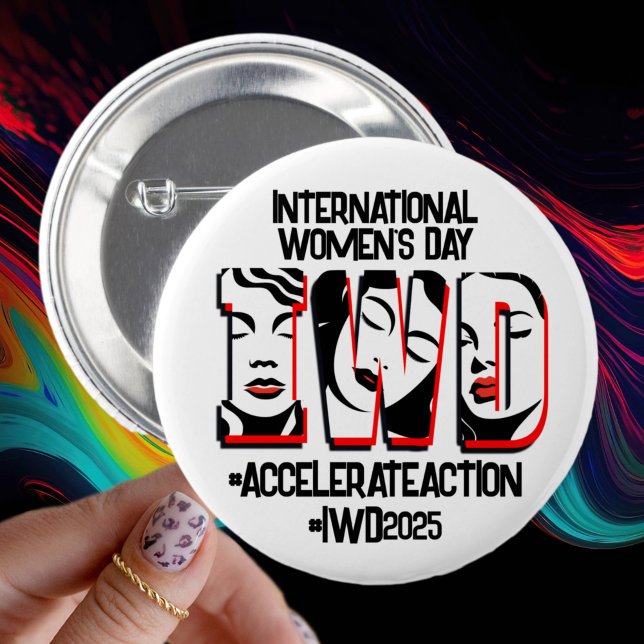 International Women's Day | Accelerate Action 2 Inch Round Button (Creator Uploaded)