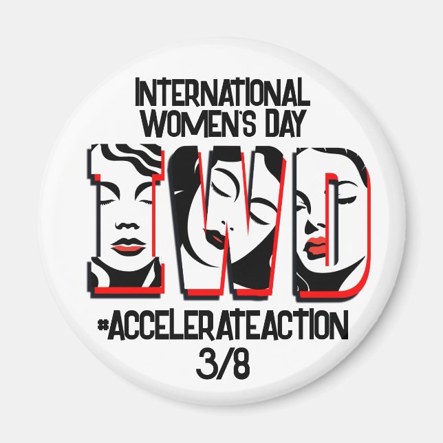 International Women's Day | Accelerate Action Magnet (Front)
