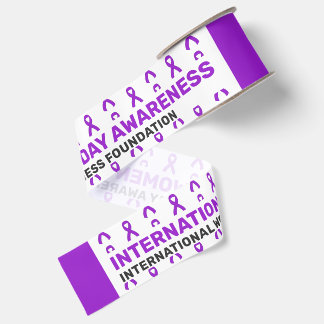 International Women's Day Awareness Pattern Ribbon Grosgrain Ribbon