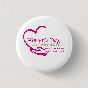 International women's day bu 1 inch round button