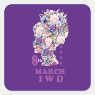 International Women's Day : Celebrate Feminini Square Sticker