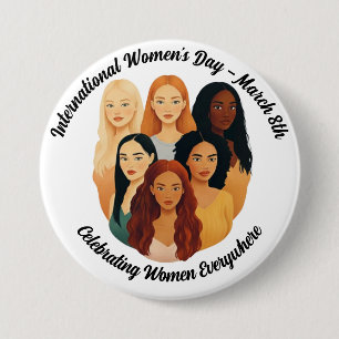 International Women's Day - Celebrating Women 3 Inch Round Button