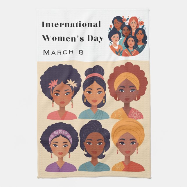 International Women's Day Celebration 8th March Kitchen Towel (Vertical)