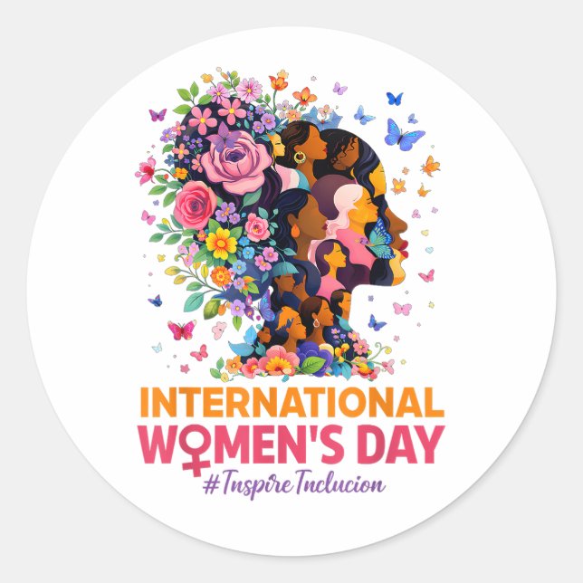 International Women's Day Classic Round Sticker (Front)