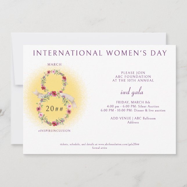 International Womens Day Fundraiser Gala QR Code Invitation (Front)