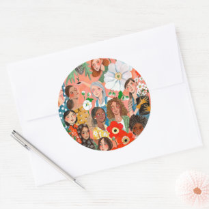 International Women's Day illustration Classic Round Sticker