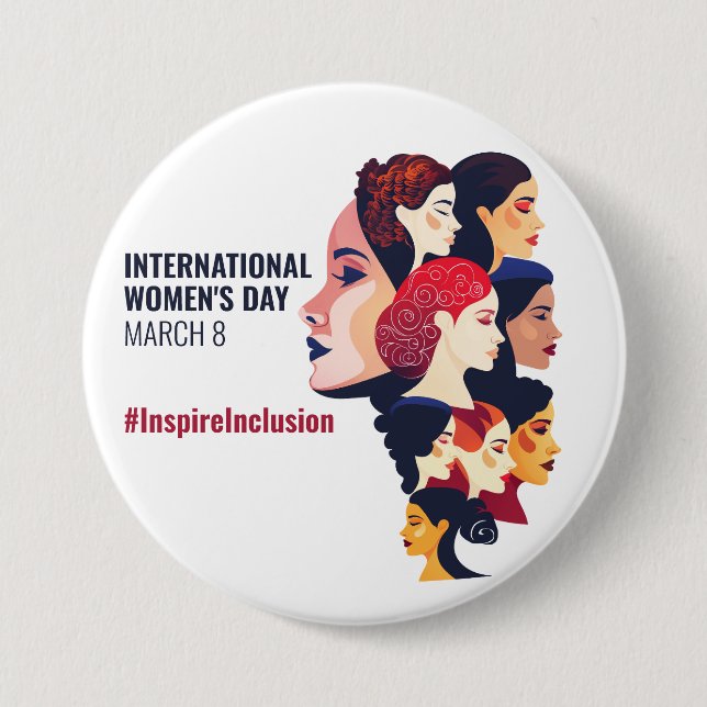 International Women's Day | IWD March 8 3 Inch Round Button (Front)
