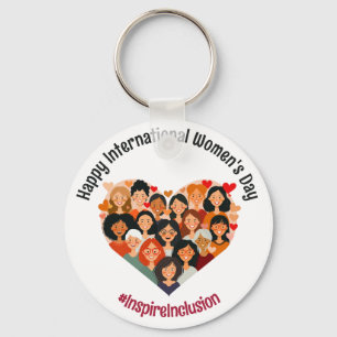 International Women's Day   IWD March 8   Heart Keychain