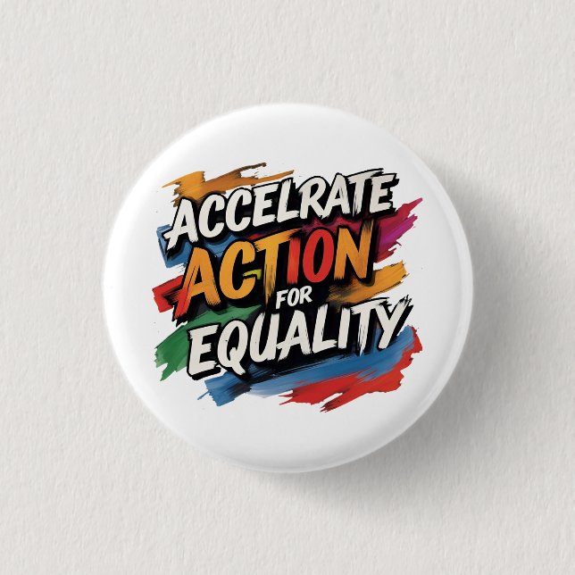 International Women's Day March 8th 1 Inch Round Button (Front)