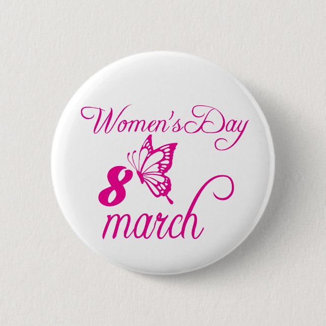International Women's Day, March 8th 2 Inch Round Button (Front)