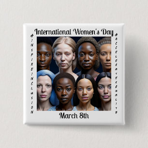 International Women's Day March 8th 2 Inch Square Button