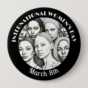 International Women's Day March 8th 4 Inch Round Button