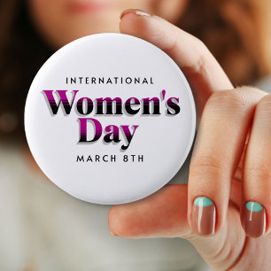  International Women's Day   March 8th Button