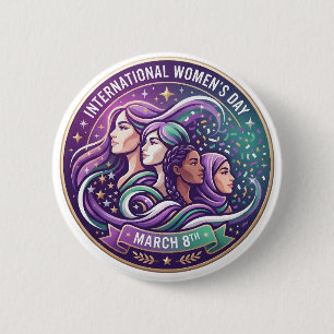 International Women's Day March 8th – Celebrating 2 Inch Round Button