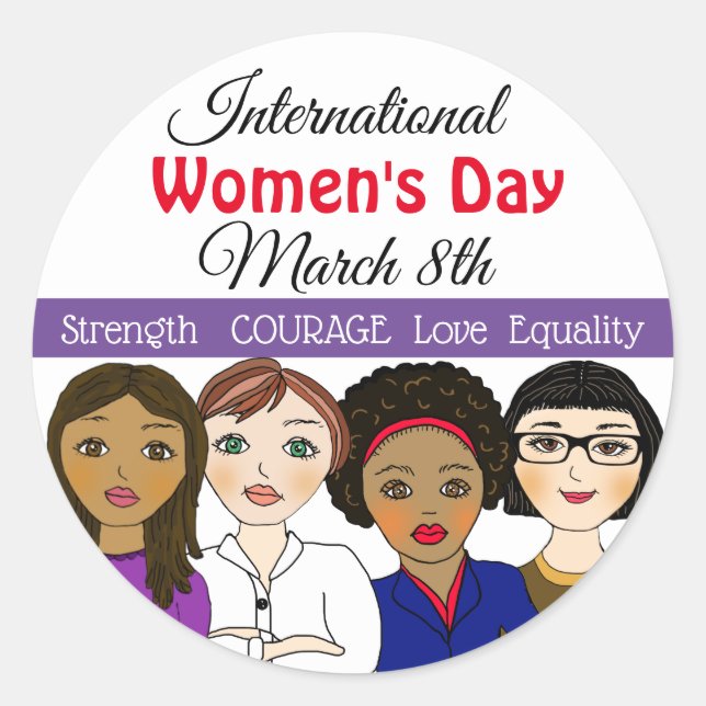 International Women's Day March 8th Classic Round Sticker (Front)