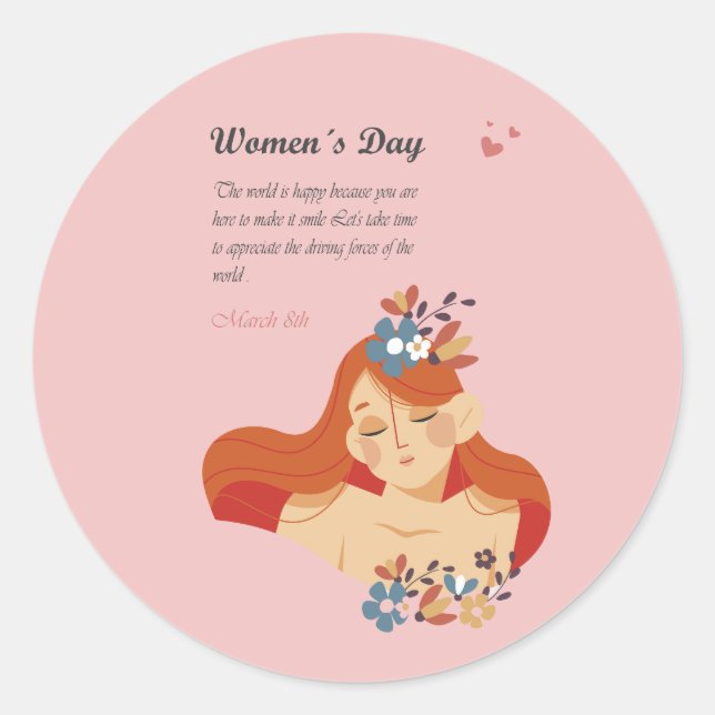 International Women's Day March 8th Classic Round Sticker (Front)