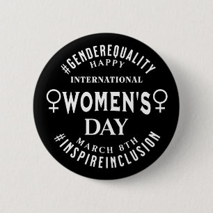 International Women's Day March 8th Equality 2 Inch Round Button