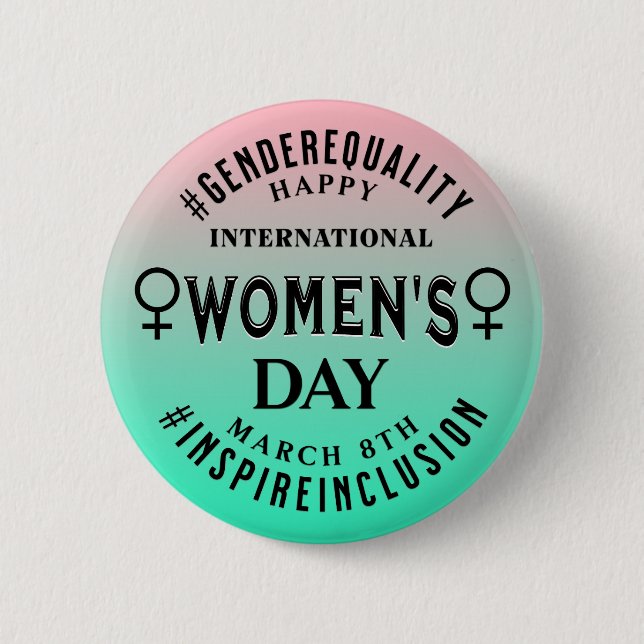 International Women's Day | March 8th Equality 2 Inch Round Button (Front)
