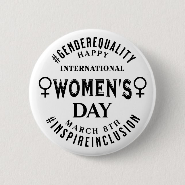 International Women's Day | March 8th Equality 2 Inch Round Button (Front)