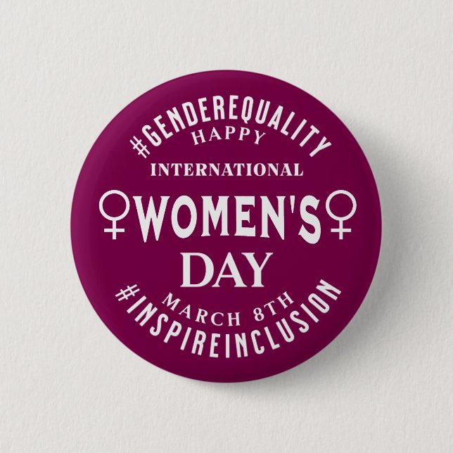 International Women's Day | March 8th Equality 2 Inch Round Button (Front)