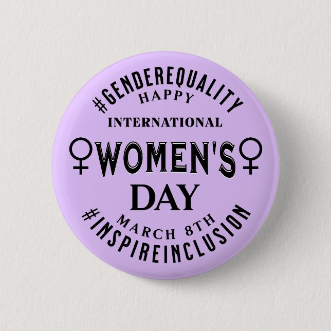 International Women's Day | March 8th Equality 2 Inch Round Button (Front)