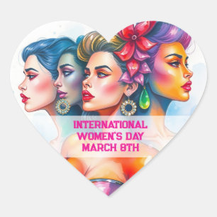 International Women's Day - March 8th Heart Heart Sticker