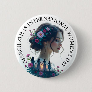 International Women's Day March 8th IWD 2 Inch Round Button