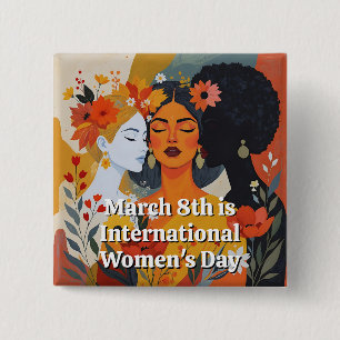 International Women's Day March 8th IWD 2 Inch Square Button