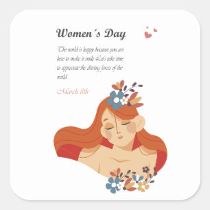 International Women's Day March 8th Square Sticker