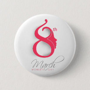 International Women's Day Pink Logo - All Options 2 Inch Round Button
