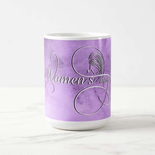 International Women's Day - Purple Watercolor Coffee Mug (Center)