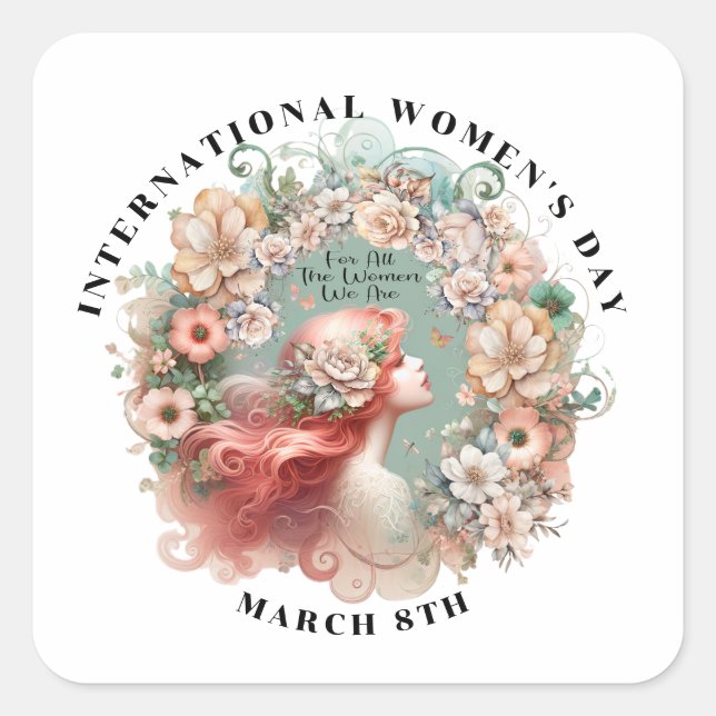 International Women's Day  Square Sticker (Front)