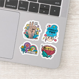 International womens day sticker set